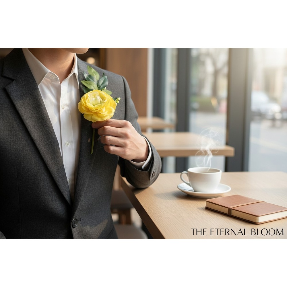 Jo-Ann Stores Floral Pick Unisex OS Yellow Brand New Faux Ranunculus Boutonniere